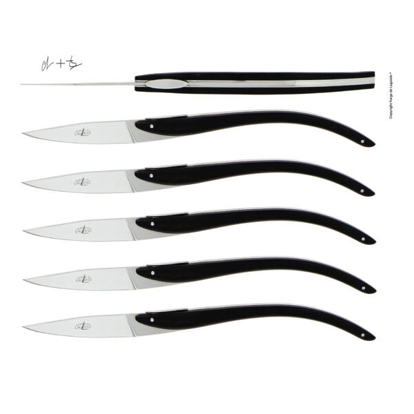 Forge de Laguiole "Anne-Sophie Pic" Ebony Table Knives — Set of 6