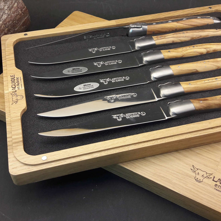 Laguiole en Aubrac Olivewood Table Knives - 6 Pieces