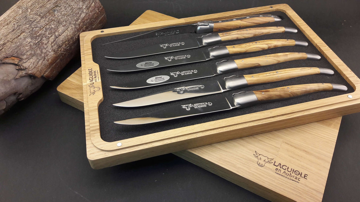 Laguiole en Aubrac Olivewood Table Knives - 6 Pieces