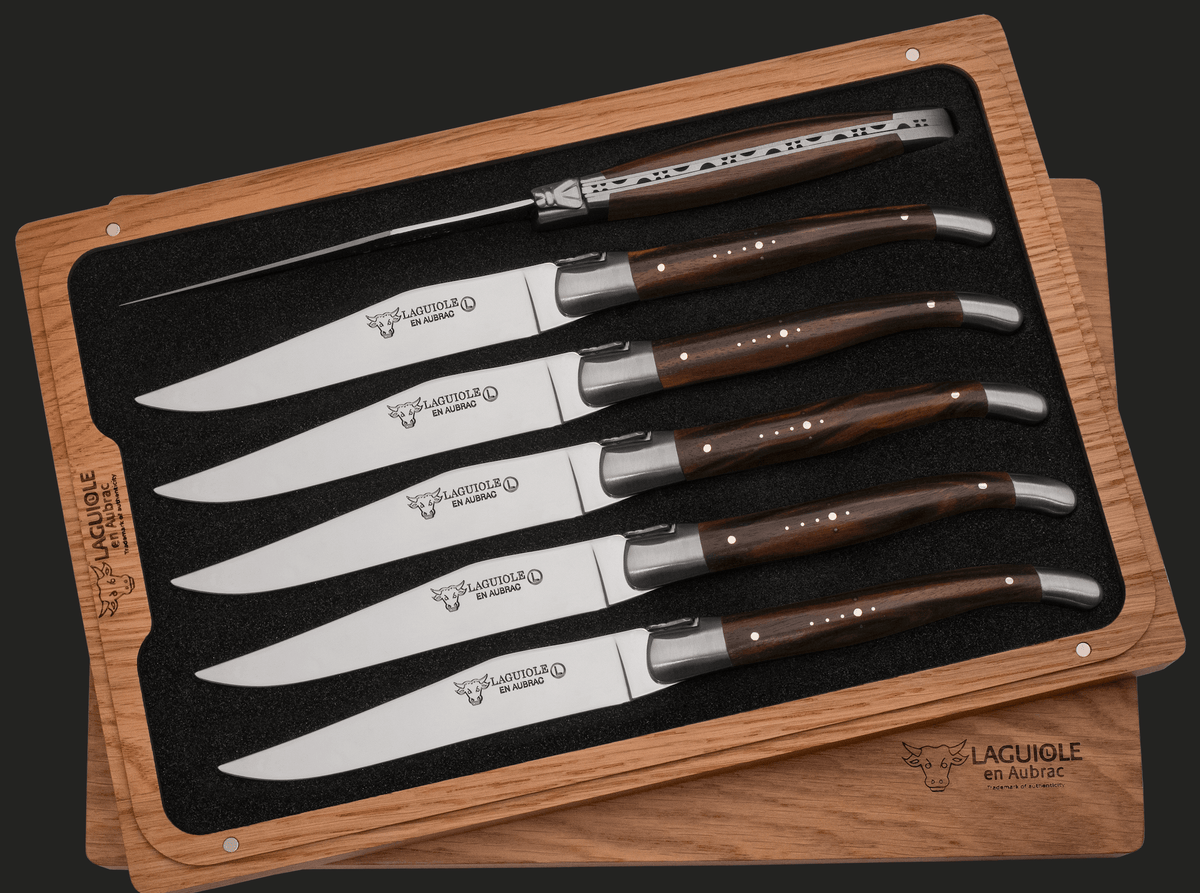 Laguiole en Aubrac Macassar Ebony Table Knives - 6 Pieces - image 3
