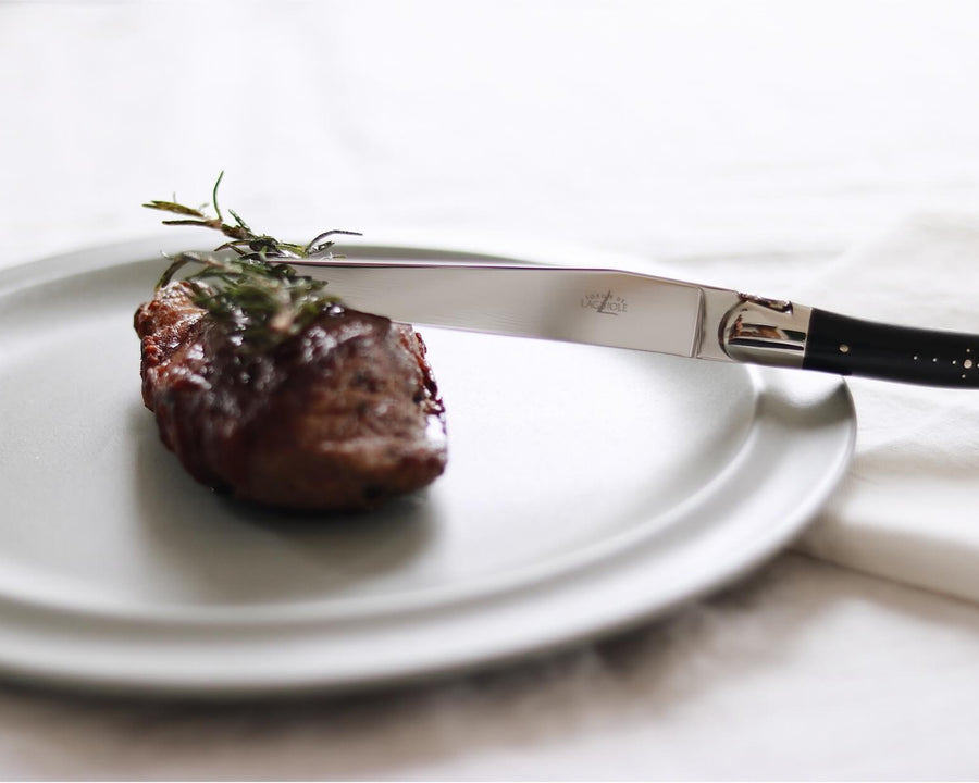 Forge de Laguiole Dark Horn Table Knives — Set of 6