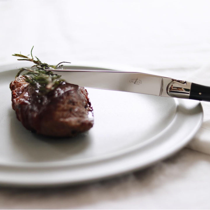 Forge de Laguiole Dark Horn Table Knives — Set of 6