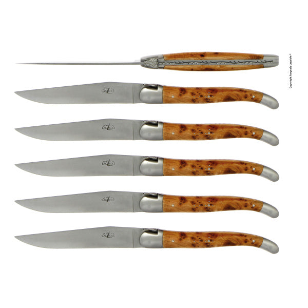 Forge de Laguiole Juniper Table Knives — Set of 6