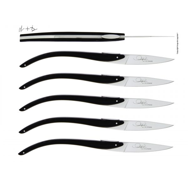 Forge de Laguiole "Anne-Sophie Pic" Ebony Table Knives — Set of 6 - image 2
