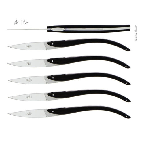 Forge de Laguiole "Anne-Sophie Pic" Ebony Table Knives — Set of 6