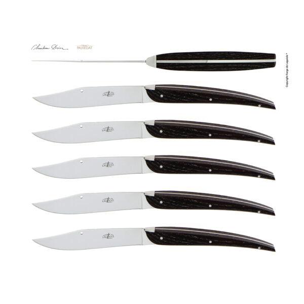 Forge de Laguiole "Passedat" Densified Ash matknivar — set om 6