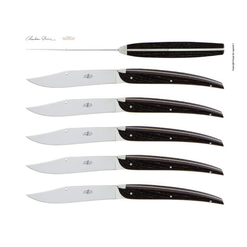 Forge de Laguiole "Passedat" Densified Ash Table Knives — Set of 6