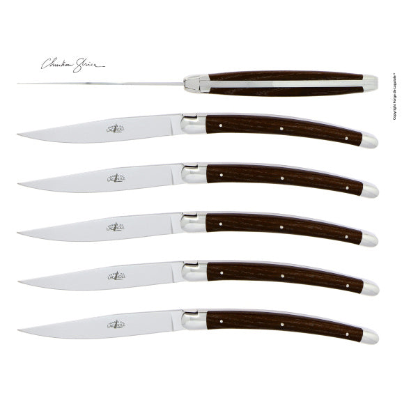Forge de Laguiole Ghion Densified Ash Table Knives — Set of 6