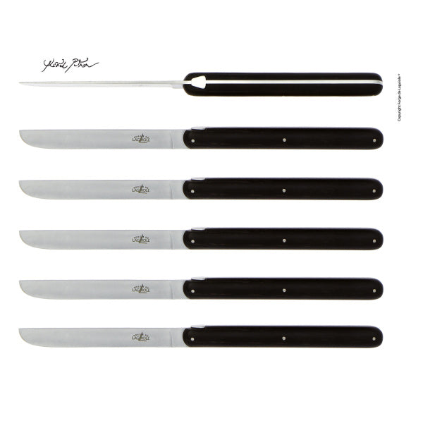 Forge de Laguiole Putman Ebony Table Knives — Set of 6