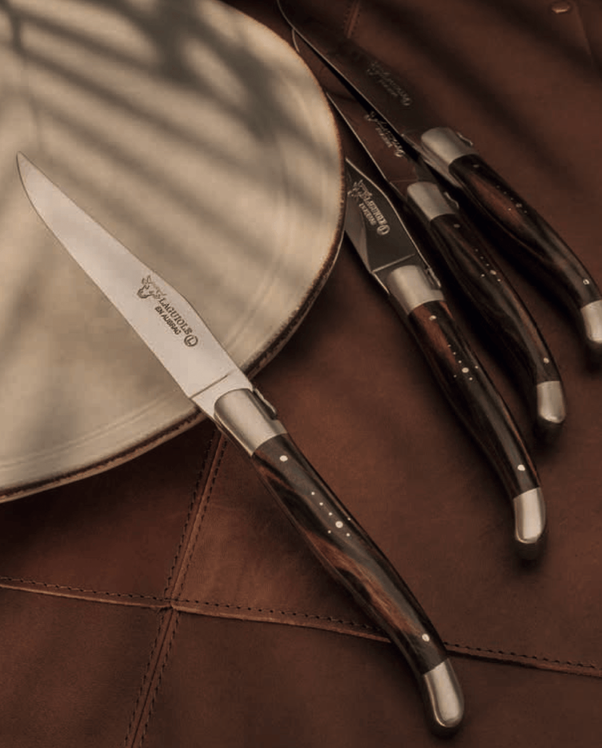 Laguiole en Aubrac Macassar Ebony Table Knives - 6 Pieces