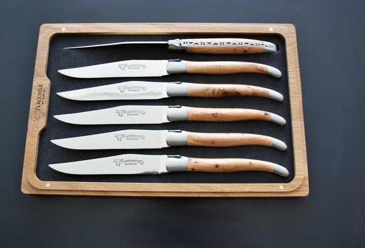 Laguiole en Aubrac Juniper Table Knives - 6 Pieces - image 2